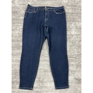 Red Blue Denim Jeans Womens 14 Blue Dark Wash Skinny Casual